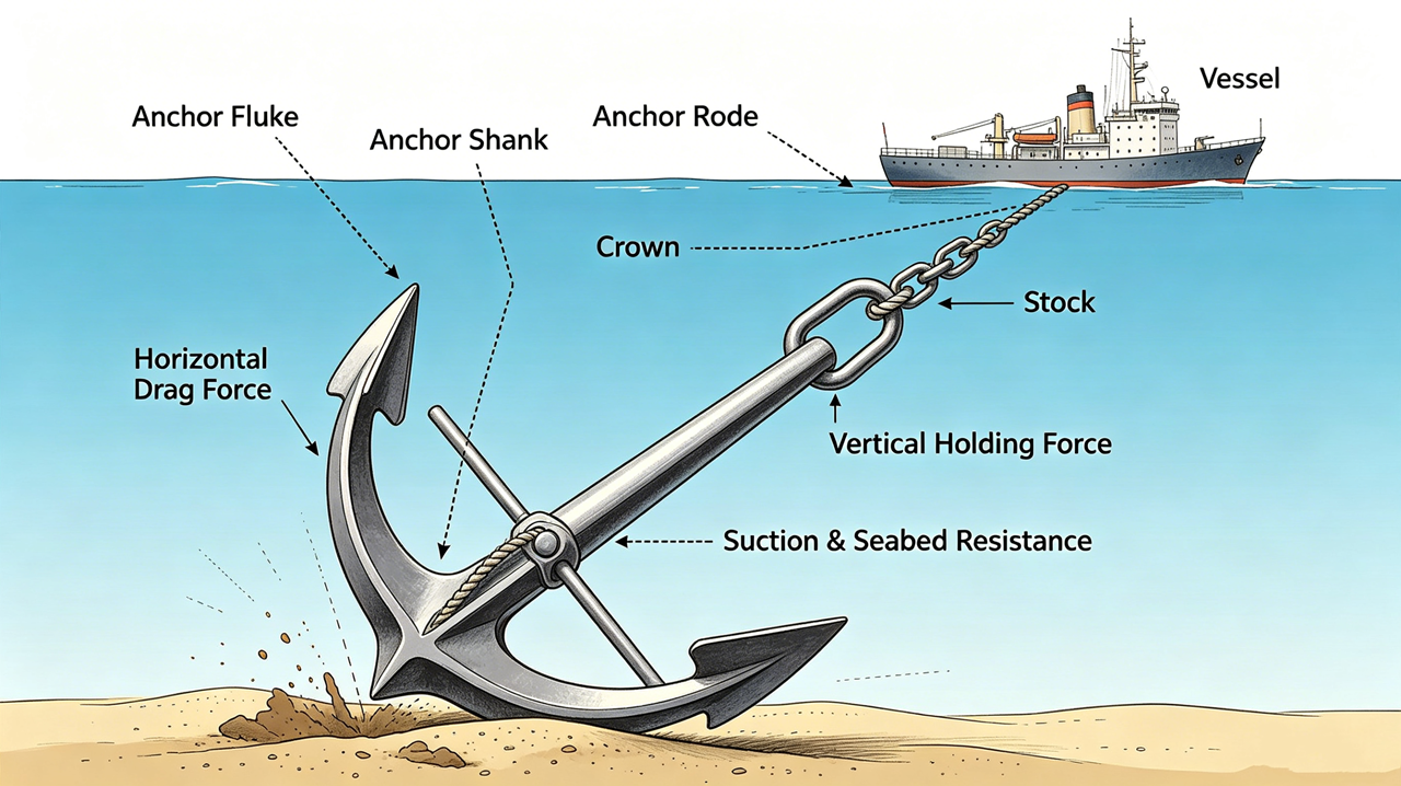 how does a marine anchor work